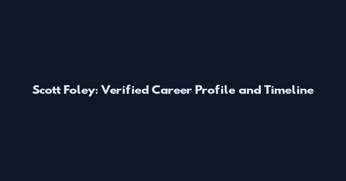 Scott Foley: Verified Career Profile and Timeline