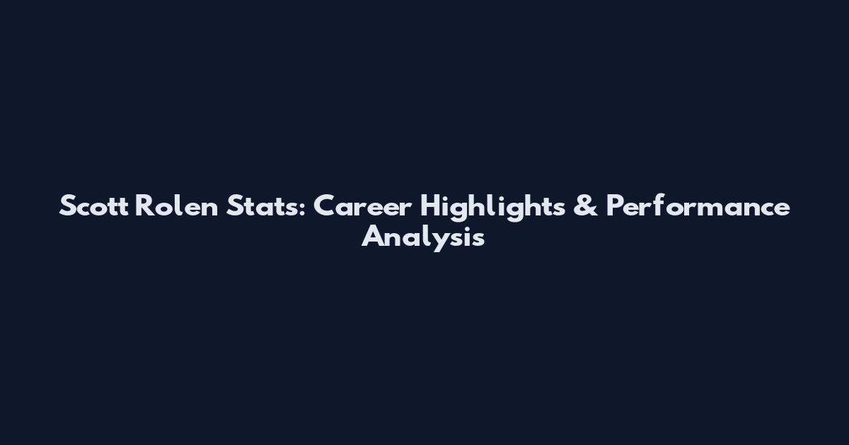 Scott Rolen Stats: Career Highlights & Performance Analysis
