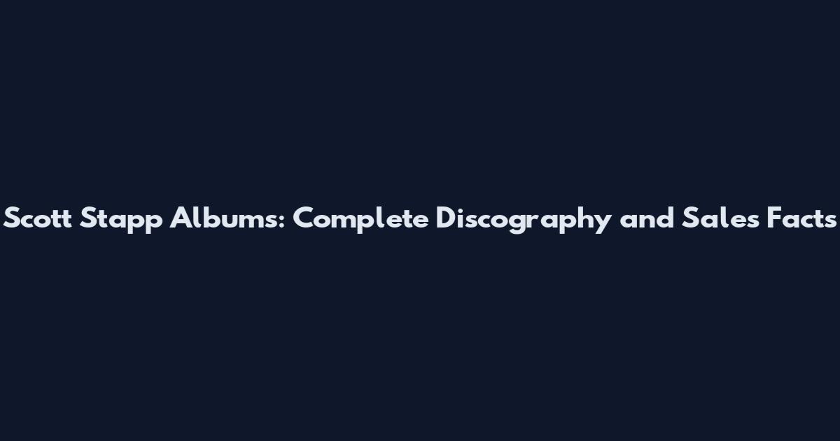 Scott Stapp Albums: Complete Discography and Sales Facts