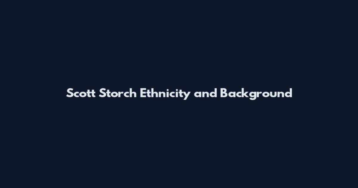 Scott Storch Ethnicity and Background