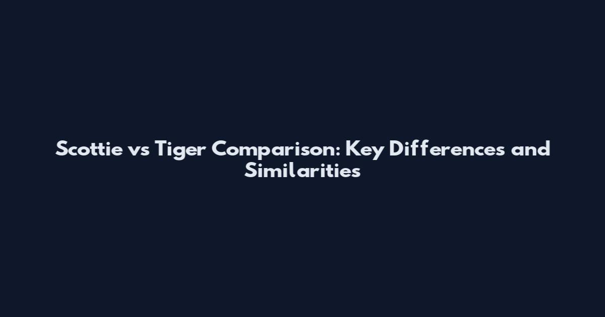 Scottie vs Tiger Comparison: Key Differences and Similarities