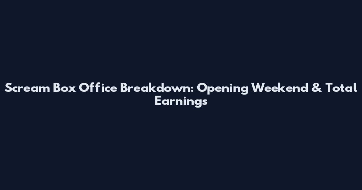 Scream Box Office Breakdown: Opening Weekend & Total Earnings