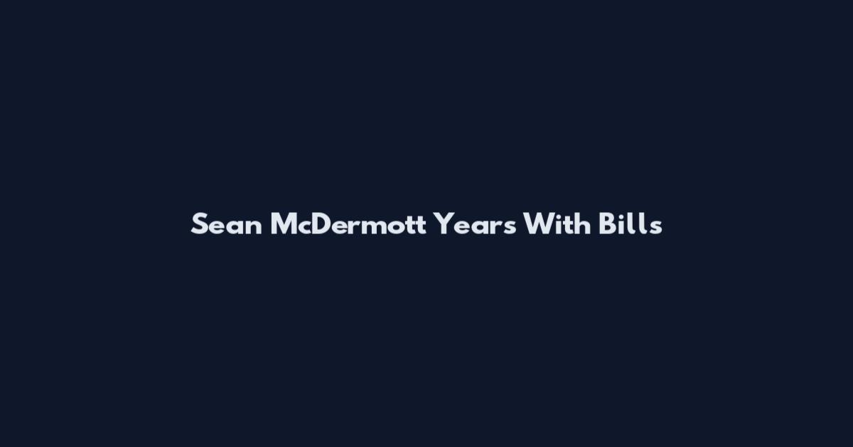 Sean McDermott Years With Bills