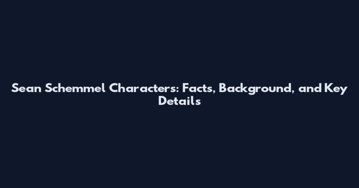 Sean Schemmel Characters: Facts, Background, and Key Details