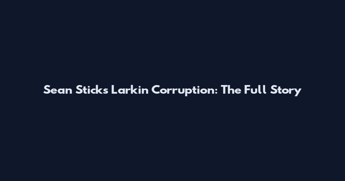 Sean Sticks Larkin Corruption: The Full Story