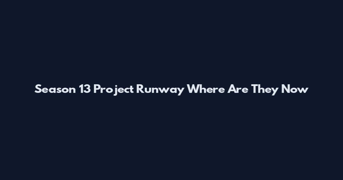 Season 13 Project Runway Where Are They Now
