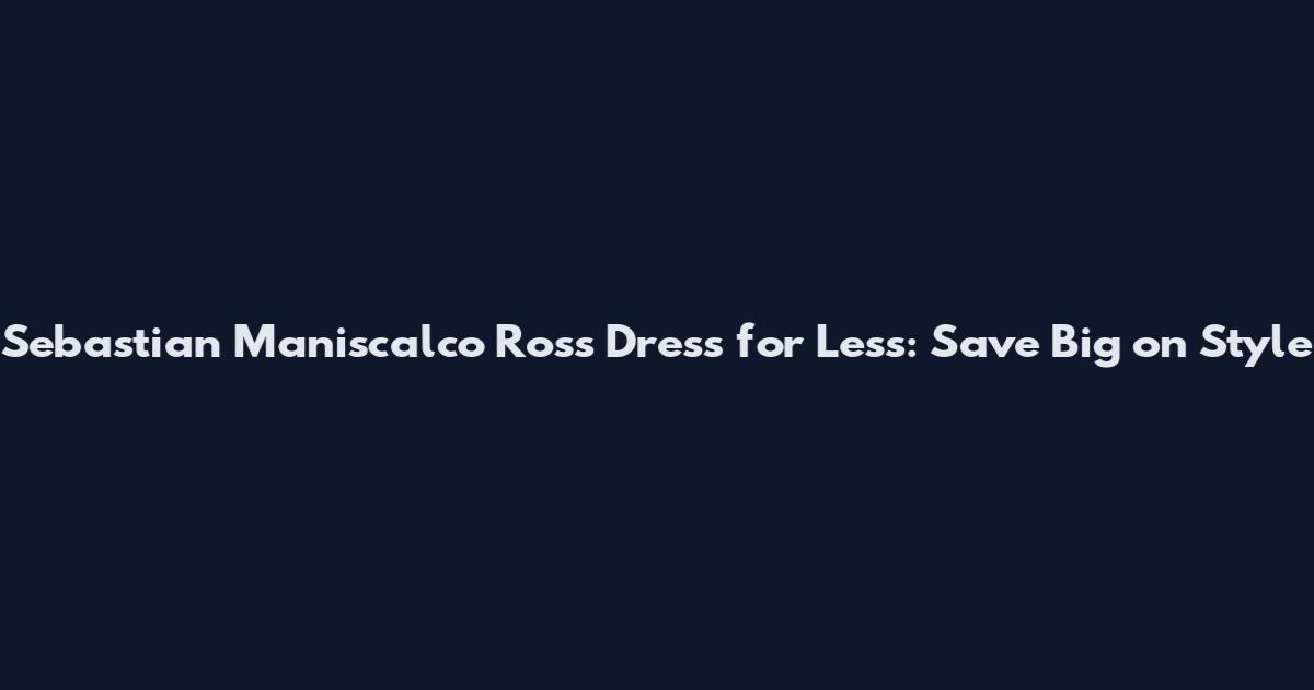 Sebastian Maniscalco Ross Dress for Less: Save Big on Style