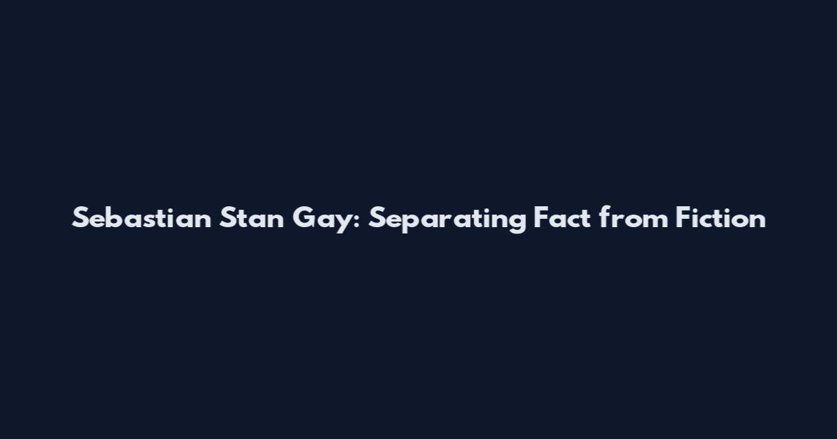 Sebastian Stan Gay: Separating Fact from Fiction