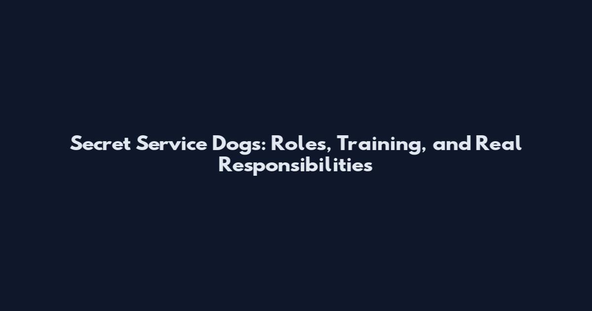 Secret Service Dogs: Roles, Training, and Real Responsibilities