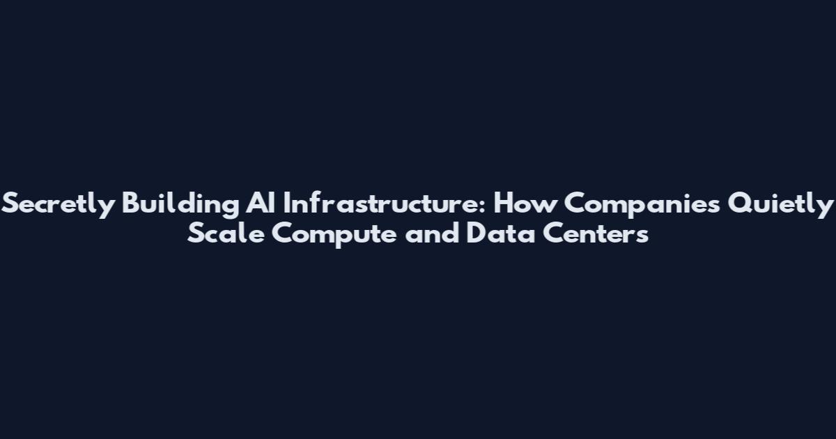 Secretly Building AI Infrastructure: How Companies Quietly Scale Compute and Data Centers