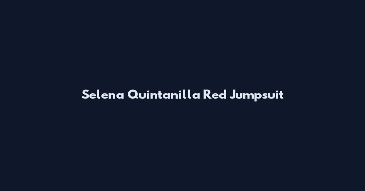 Selena Quintanilla Red Jumpsuit