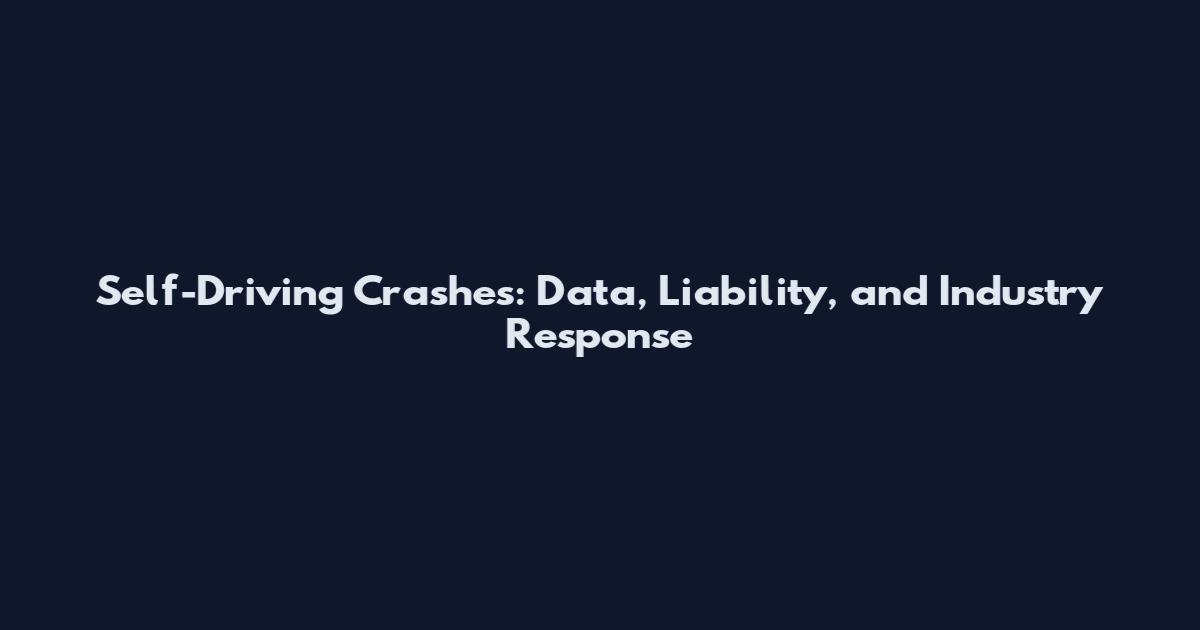 Self-Driving Crashes: Data, Liability, and Industry Response