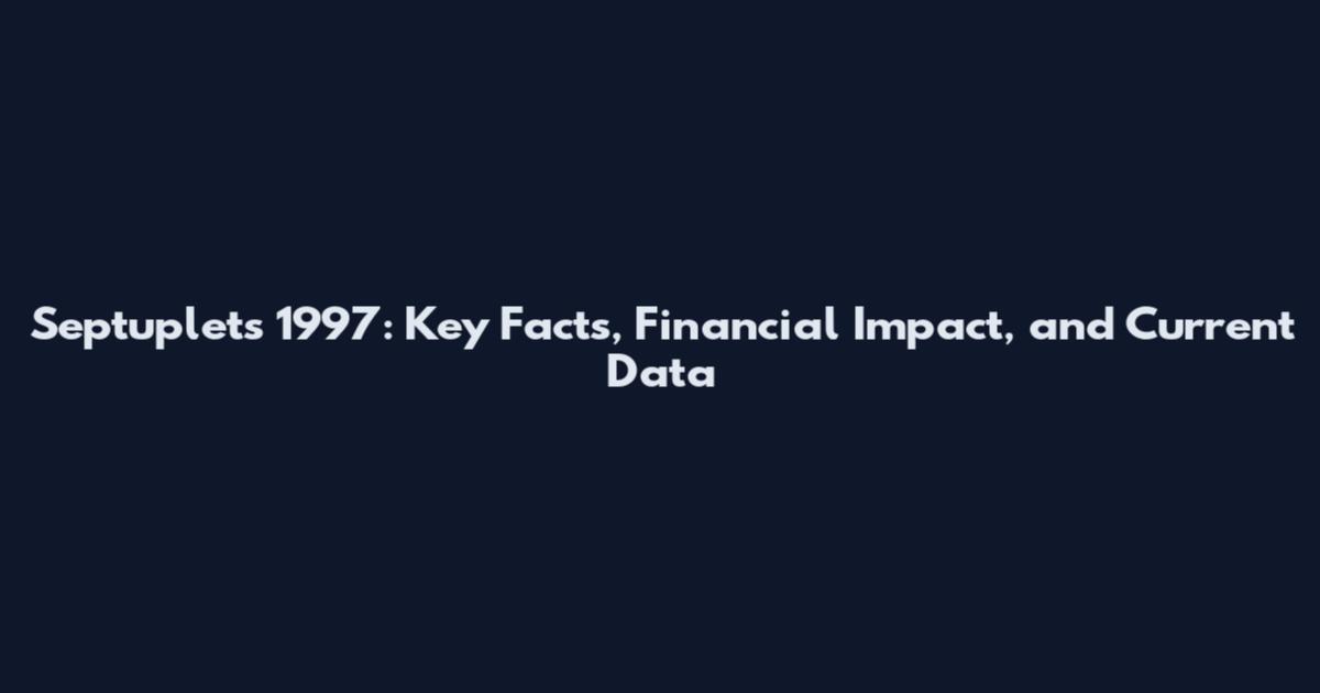 Septuplets 1997: Key Facts, Financial Impact, and Current Data