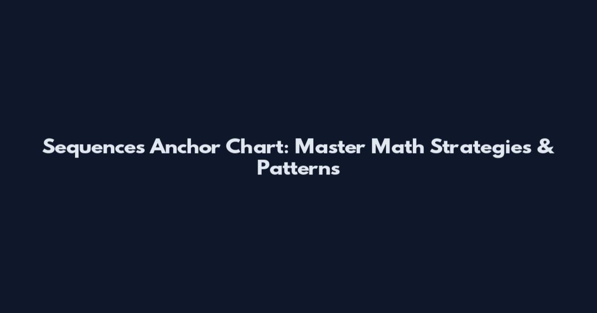 Sequences Anchor Chart: Master Math Strategies & Patterns