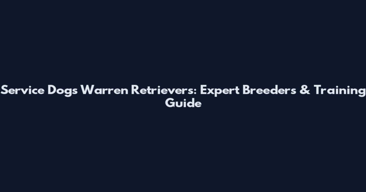 Service Dogs Warren Retrievers: Expert Breeders & Training Guide