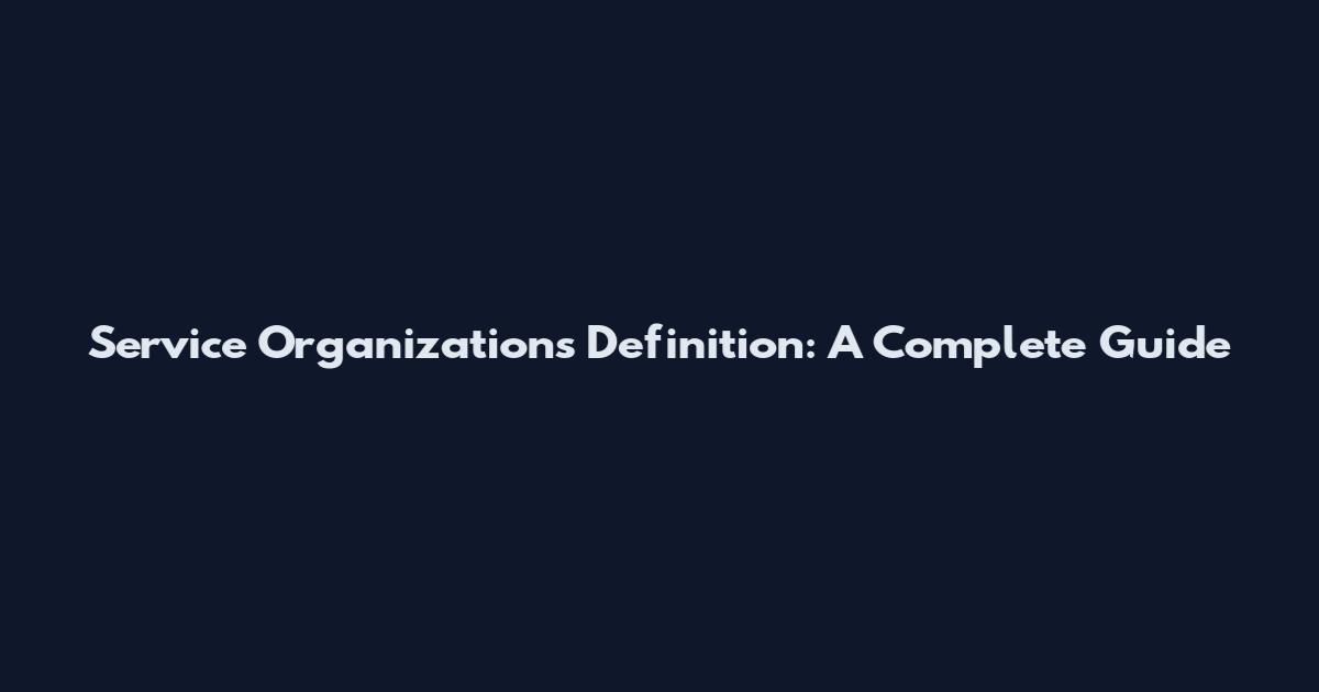Service Organizations Definition: A Complete Guide