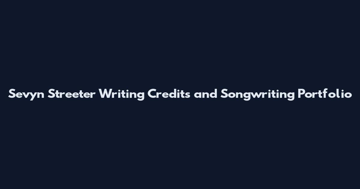 Sevyn Streeter Writing Credits and Songwriting Portfolio