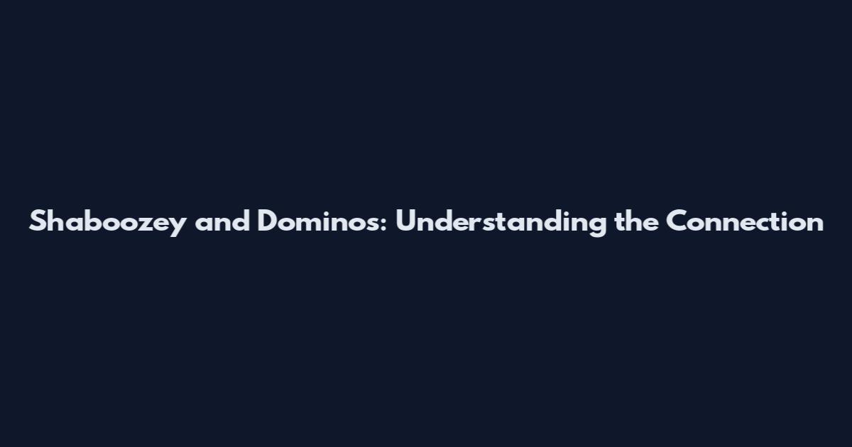 Shaboozey and Domino's: Understanding the Connection