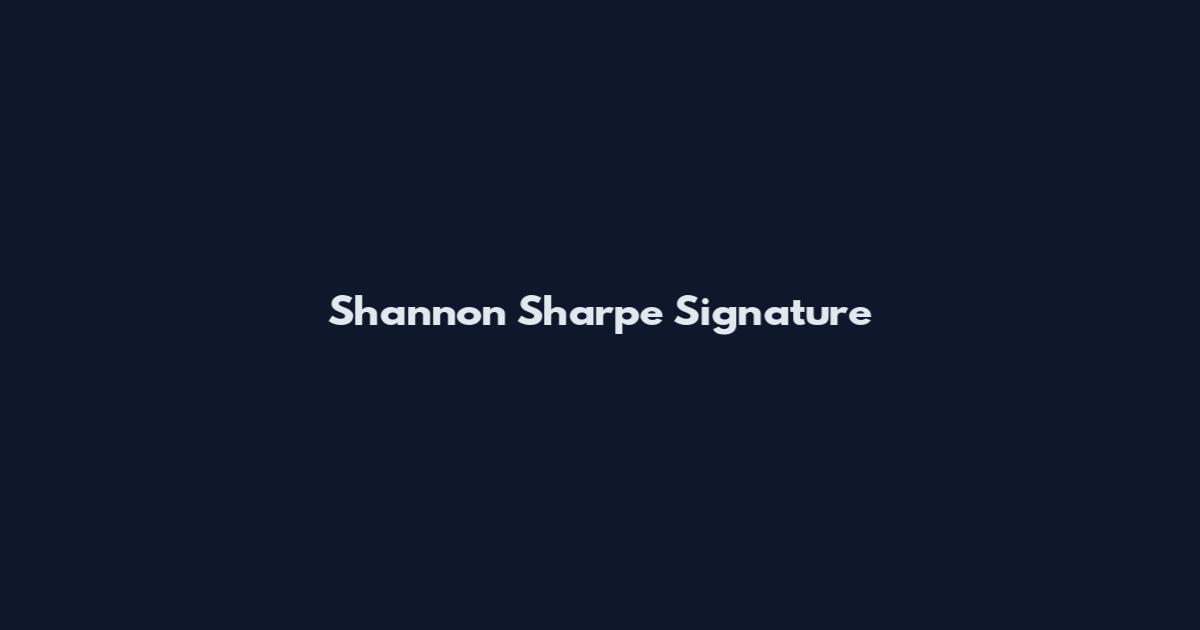 Shannon Sharpe Signature