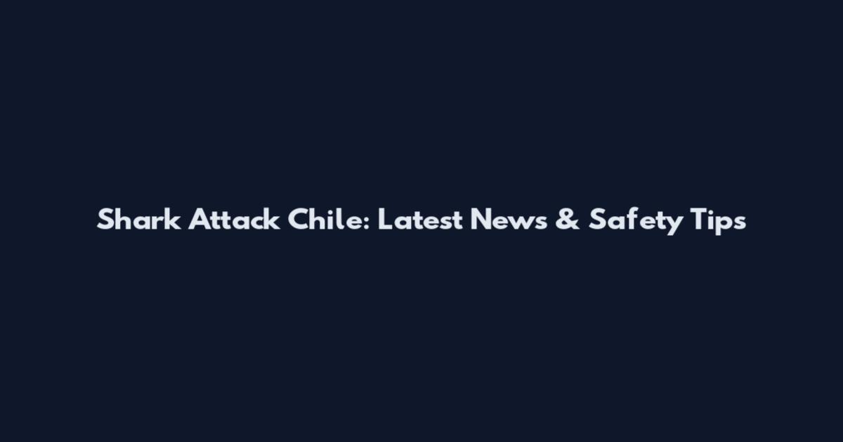 Shark Attack Chile: Latest News & Safety Tips