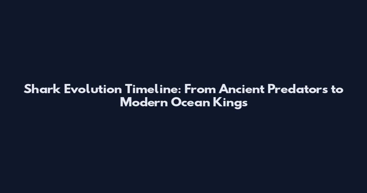 Shark Evolution Timeline: From Ancient Predators to Modern Ocean Kings