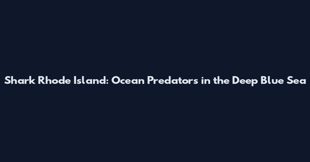 Shark Rhode Island: Ocean Predators in the Deep Blue Sea