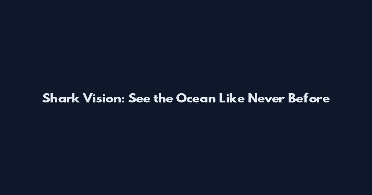 Shark Vision: See the Ocean Like Never Before