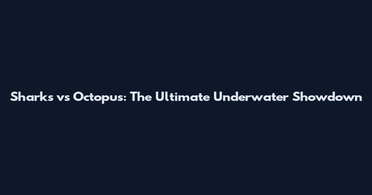Sharks vs Octopus: The Ultimate Underwater Showdown