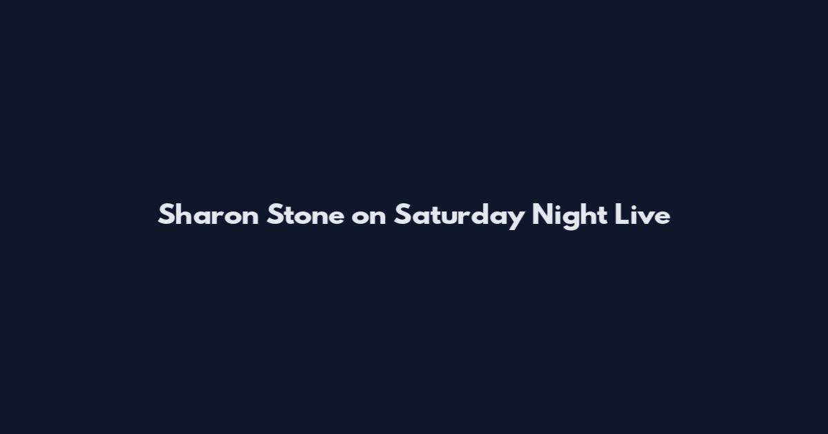 Sharon Stone on Saturday Night Live