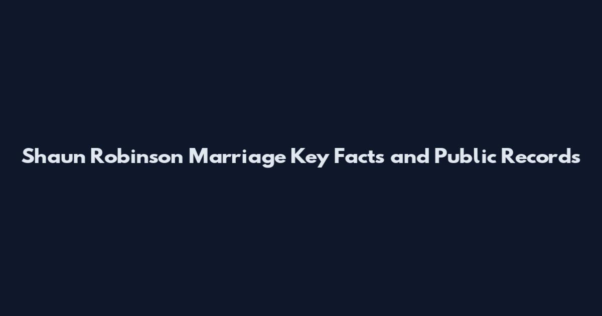 Shaun Robinson Marriage Key Facts and Public Records