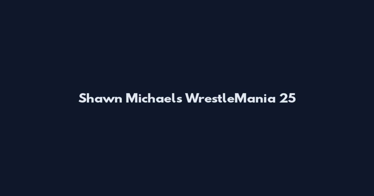 Shawn Michaels WrestleMania 25