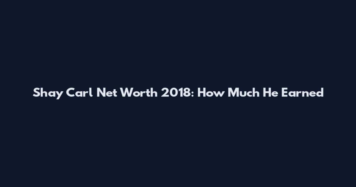 Shay Carl Net Worth 2018: How Much He Earned