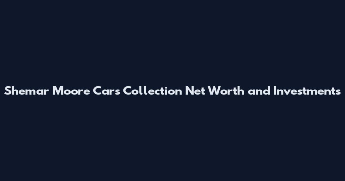 Shemar Moore Cars Collection Net Worth and Investments