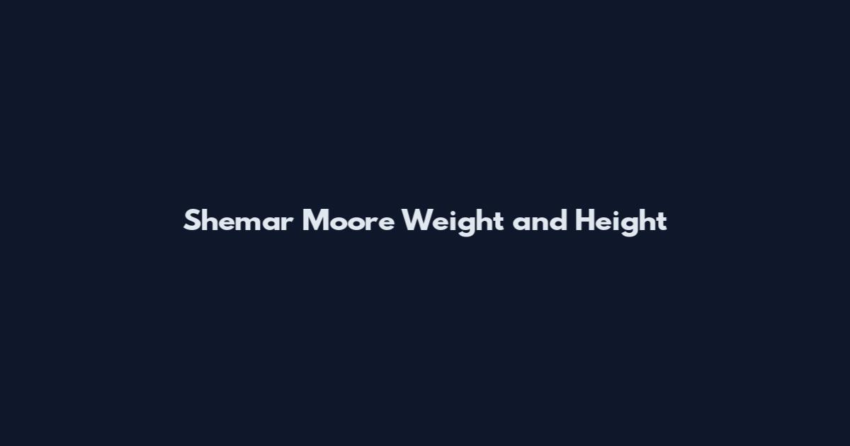 Shemar Moore Weight and Height