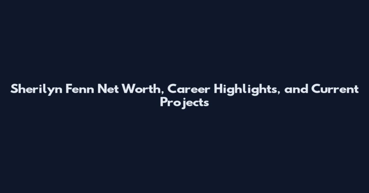 Sherilyn Fenn Net Worth, Career Highlights, and Current Projects