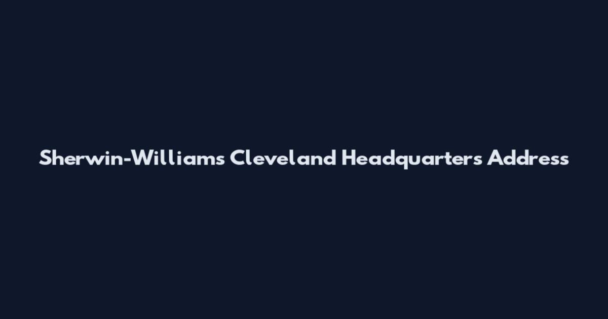 Sherwin-Williams Cleveland Headquarters Address