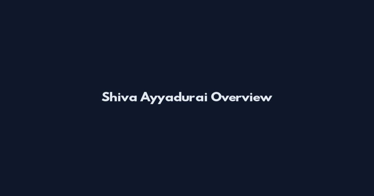 Shiva Ayyadurai Overview