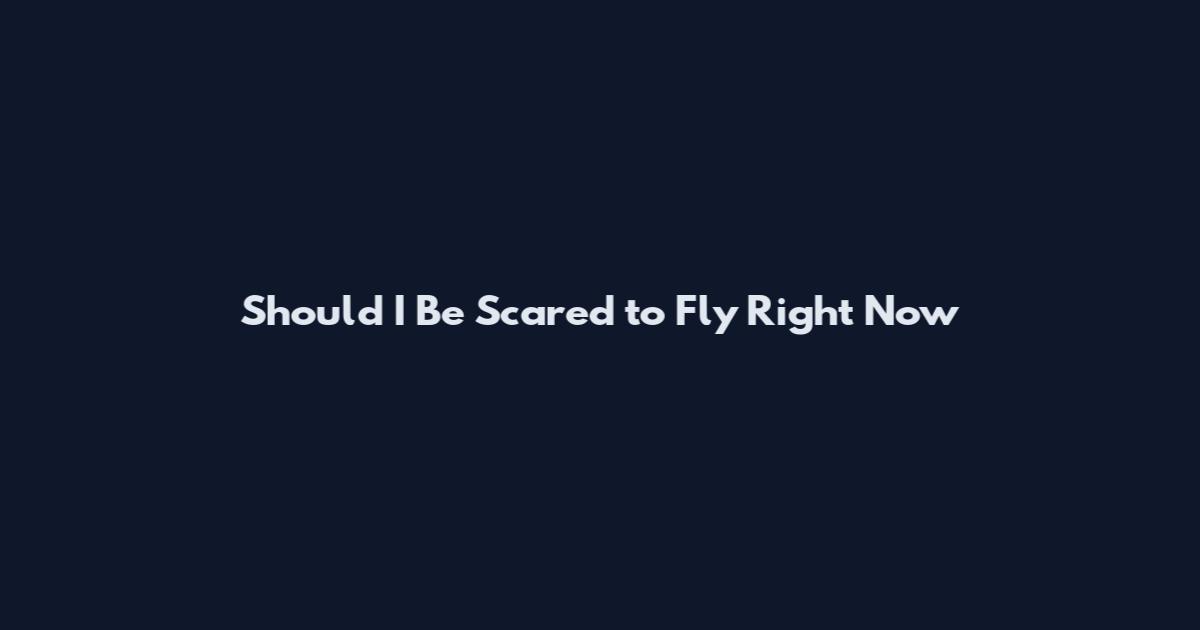 Should I Be Scared to Fly Right Now