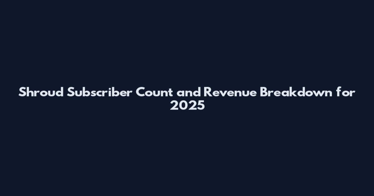 Shroud Subscriber Count and Revenue Breakdown for 2025
