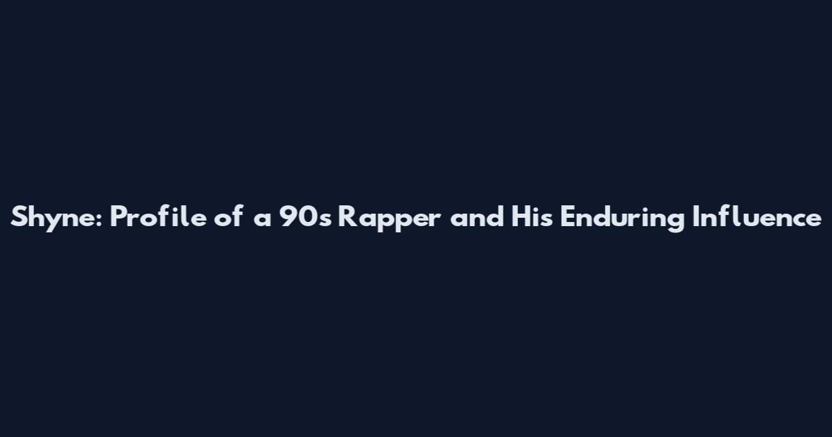 Shyne: Profile of a 90s Rapper and His Enduring Influence