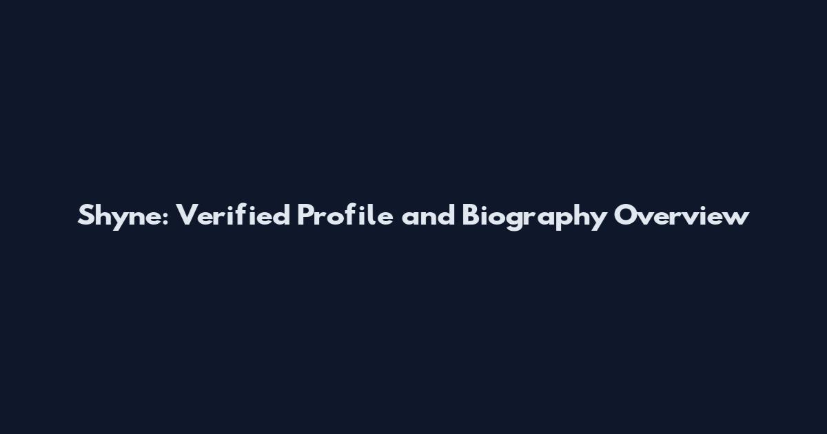 Shyne: Verified Profile and Biography Overview