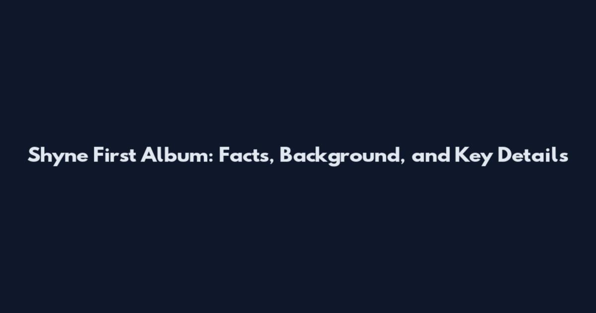 Shyne First Album: Facts, Background, and Key Details