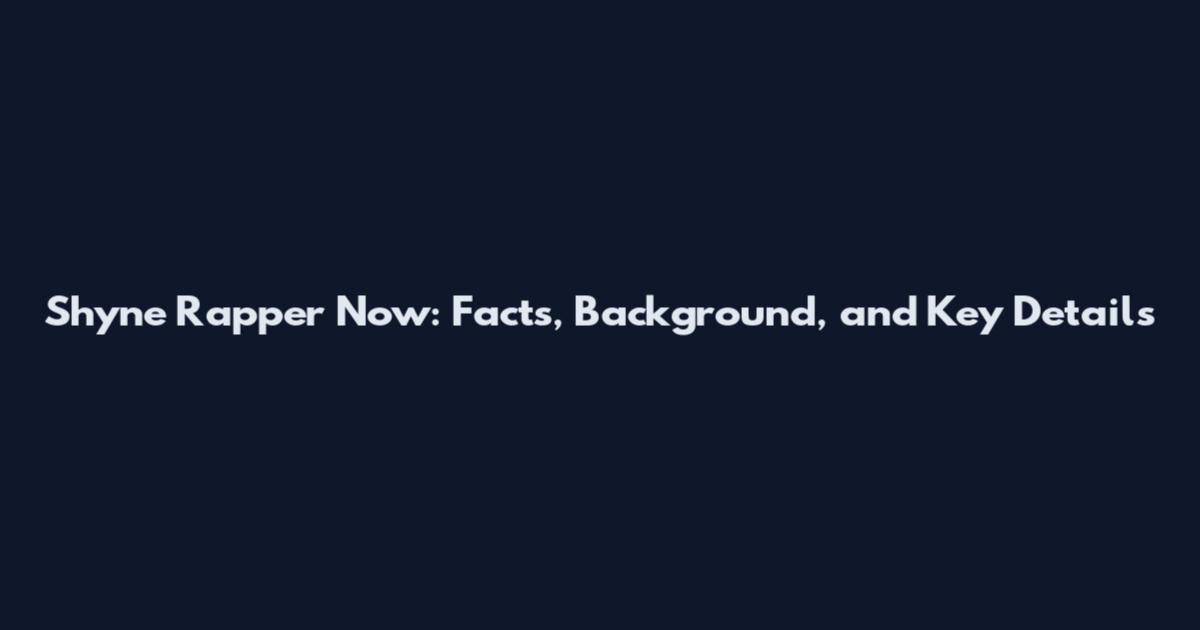 Shyne Rapper Now: Facts, Background, and Key Details