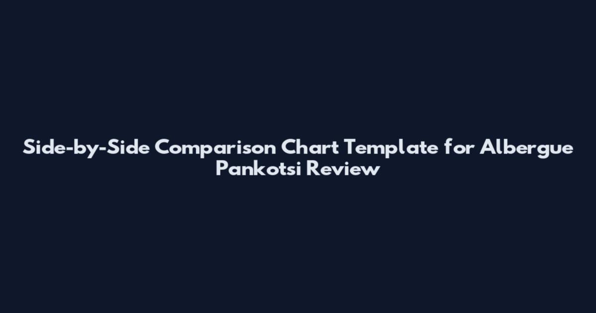 Side-by-Side Comparison Chart Template for Albergue Pankotsi Review