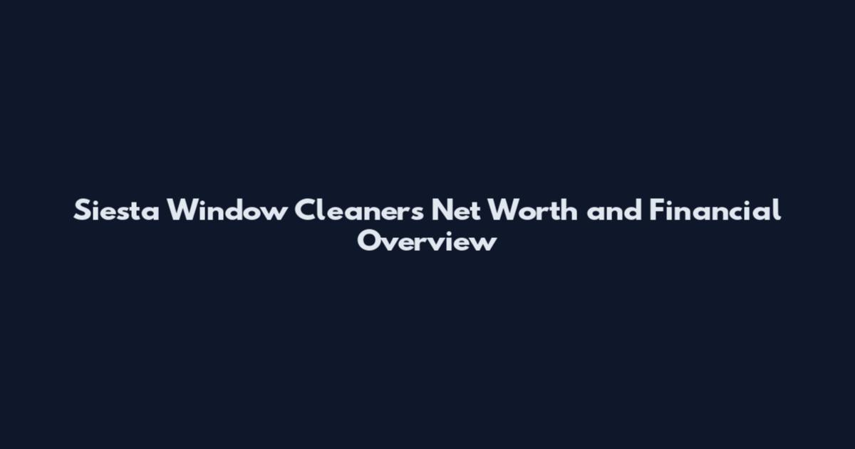 Siesta Window Cleaners Net Worth and Financial Overview