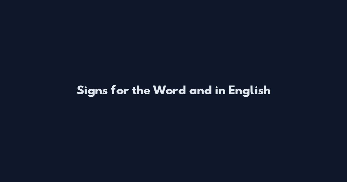 Signs for the Word 'and' in English