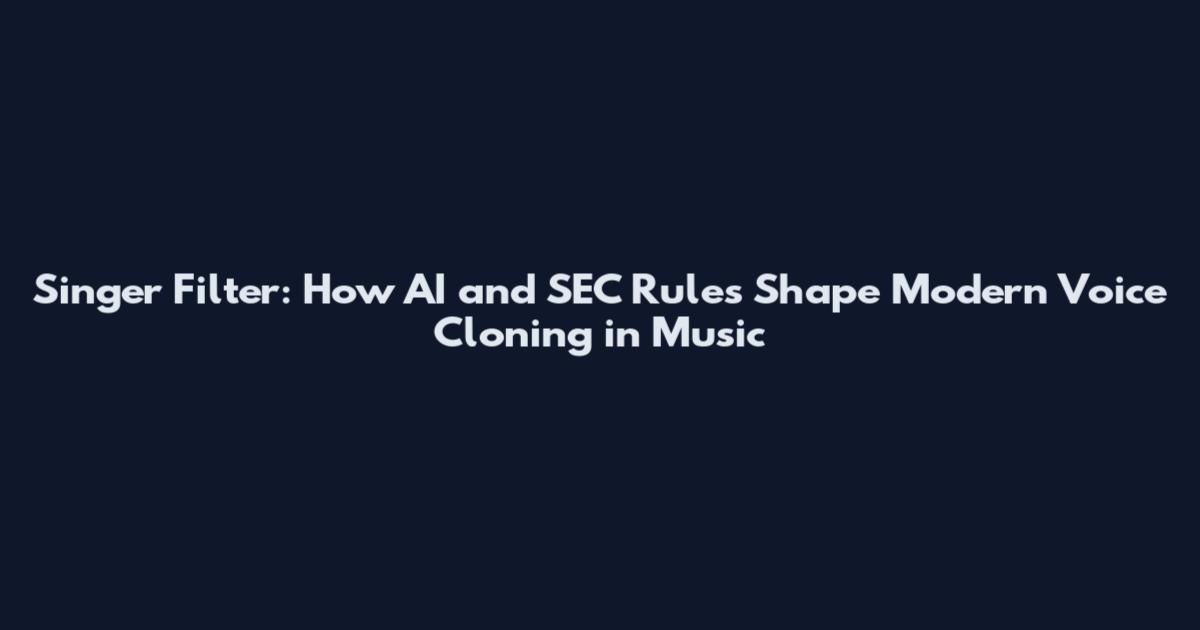 Singer Filter: How AI and SEC Rules Shape Modern Voice Cloning in Music