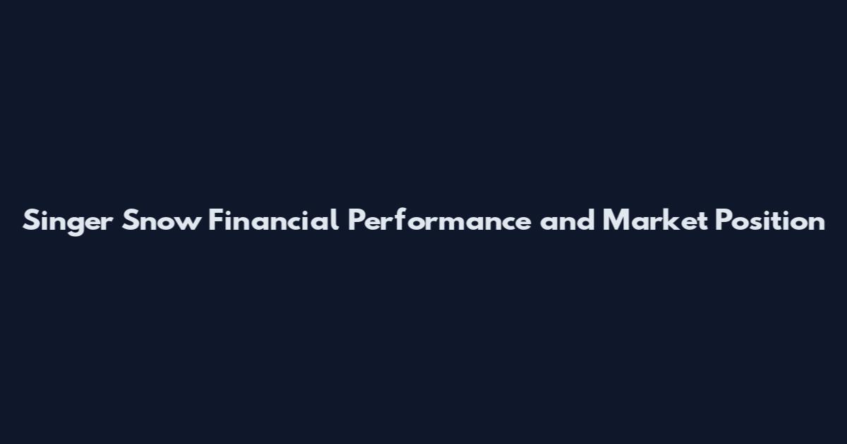Singer Snow Financial Performance and Market Position