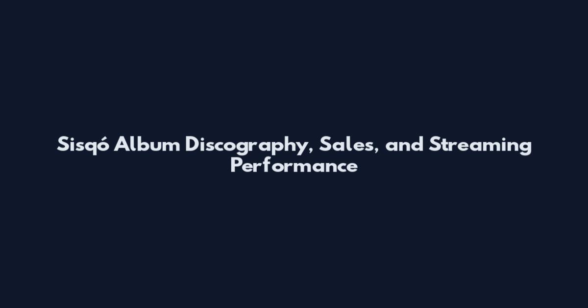 Sisqó Album Discography, Sales, and Streaming Performance