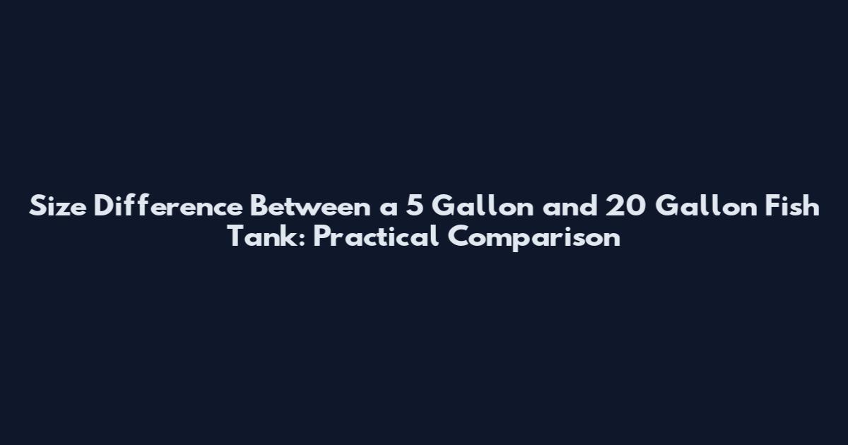 Size Difference Between a 5 Gallon and 20 Gallon Fish Tank: Practical Comparison